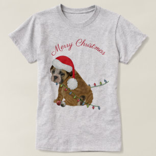 T-shirt Chiots Bouledogue Anglais Noël