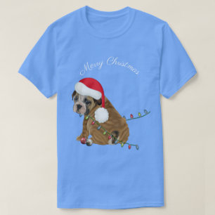 T-shirt Chiots Bouledogue Anglais Noël