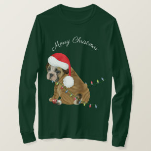 T-shirt Chiots Bouledogue Anglais Noël