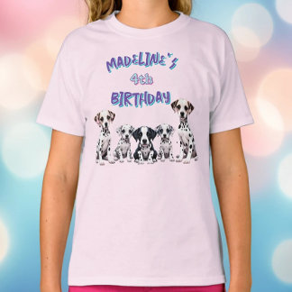 T-shirt Chiots Dalmatiens Adorables Anniversaire Fille