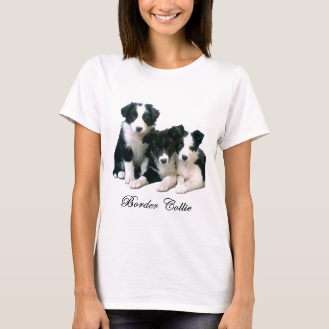 T-shirt Chiots de border collie (Devant)