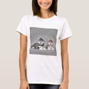 T-shirt Chiots de chien de traîneau sibérien
