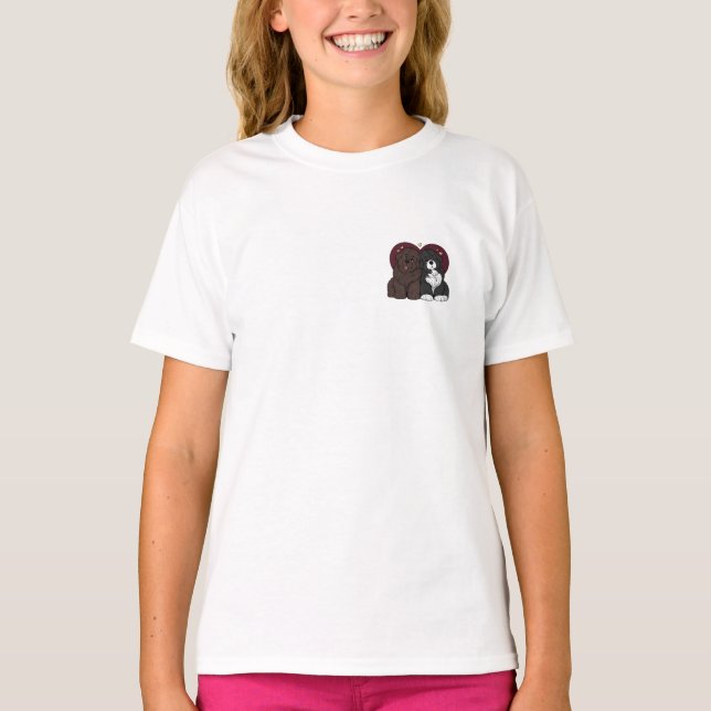 T-shirt Chiots de Terre-Neuve câlins (Devant)