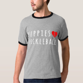 T-shirt Chiots Et Pickelball Mignons Pickelball Hommes Fem