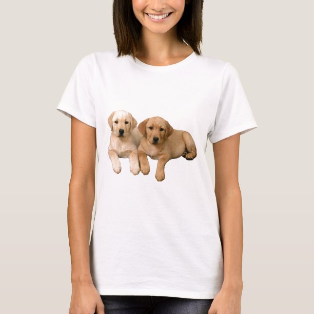 T-shirt Chiots jaunes de laboratoire (Devant)