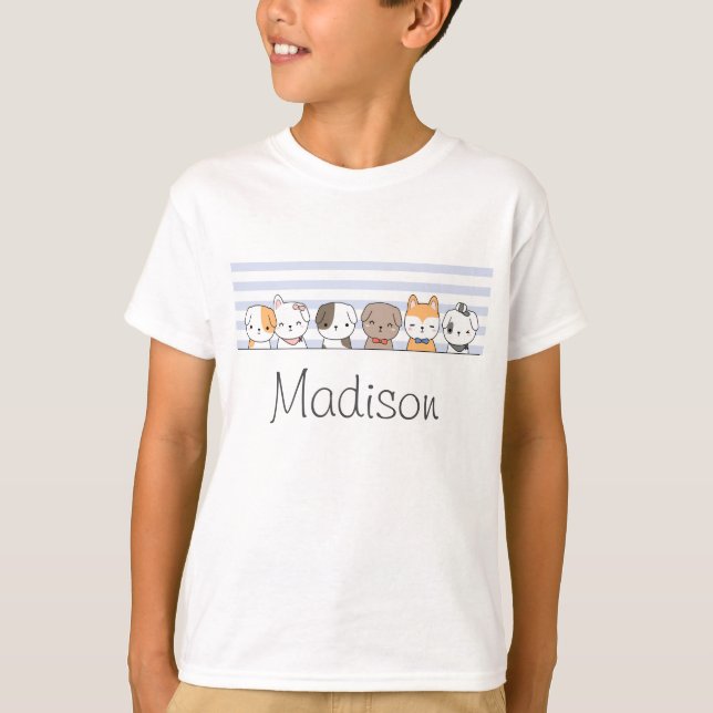 T-shirt Chiots mignons Personnalisés (Devant)