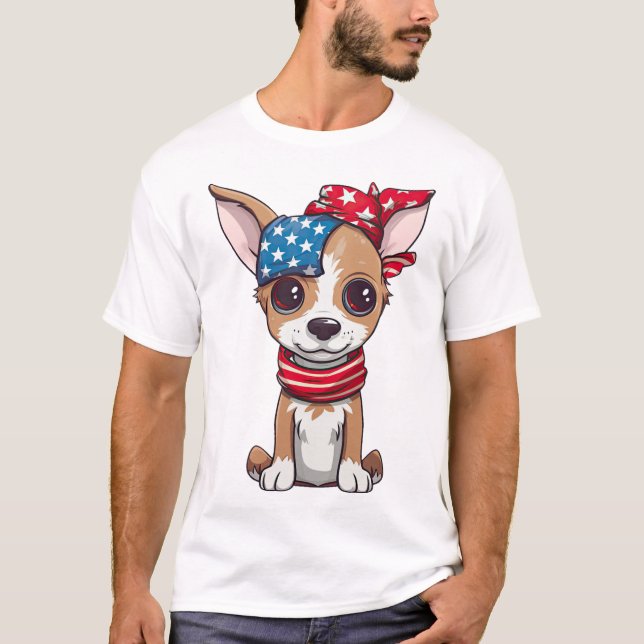 T-shirt Chiots Patriotes - Style 4 (Devant)