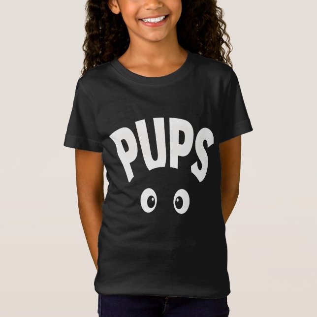 T-Shirt Chiots qui regardent (Devant)