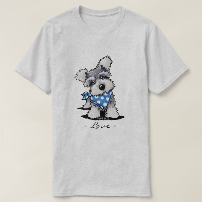 T-shirt Chiots Schnauzer KiniArt  (Design devant)