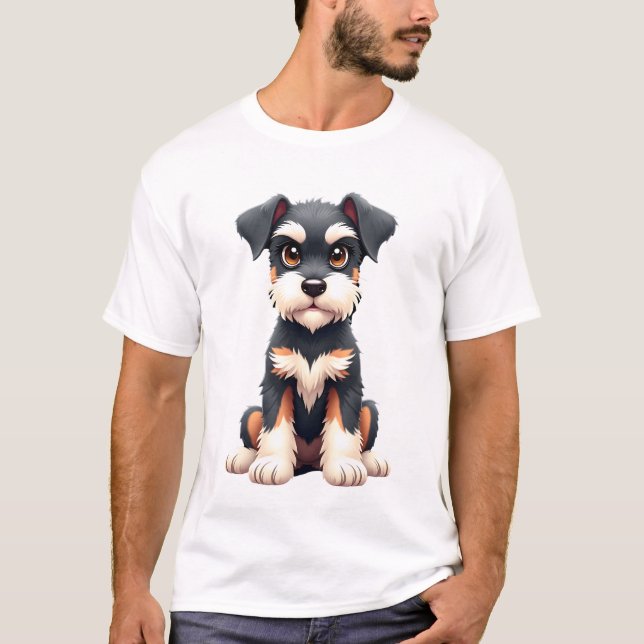T-shirt Chiots Schnauzer nain (1) (Devant)