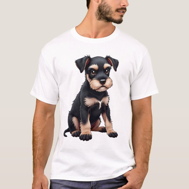T-shirt Chiots Schnauzer nain (3) (Devant)