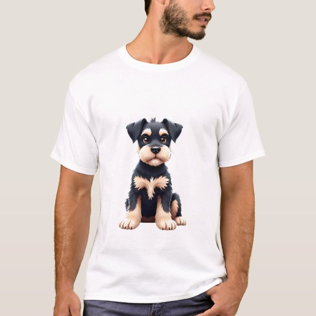 T-shirt Chiots Schnauzer nain (4) (Devant)