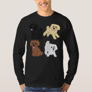 T-shirt Chiots simples de caniche en rose