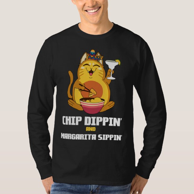 T-shirt Chip Dippin Margarita Sippin Cat Alcohol Cocktail  (Devant)