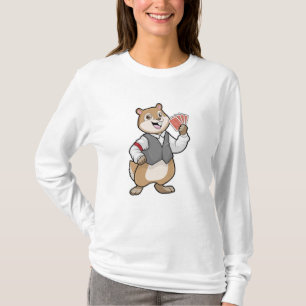 T-shirt Chipmunk au Poker avec cartes de Poker