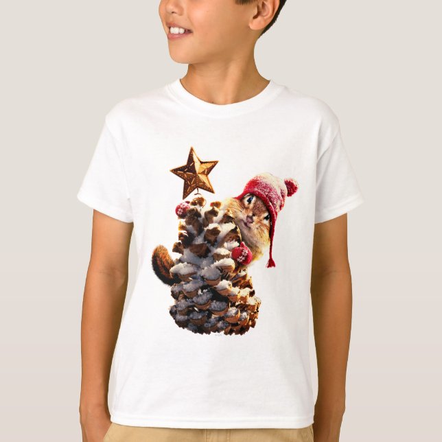 T-shirt Chipmunk Avec Pine Cone Tree (Devant)