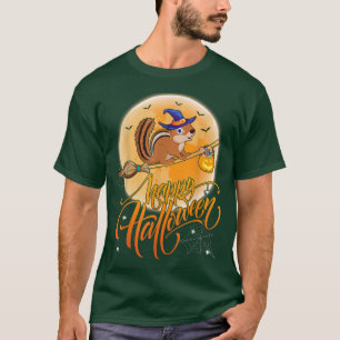 T-shirt Chipmunk Ride Witch Shot Moon Vintage Chipmunk Hal