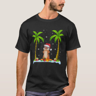 T-shirt Chipmunk Santa Hat Palm Tree Beach Jeu de Noël