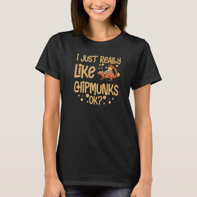 T-shirt Chipmunk Squirrel Cute Animale Maison Alimentation (Devant)