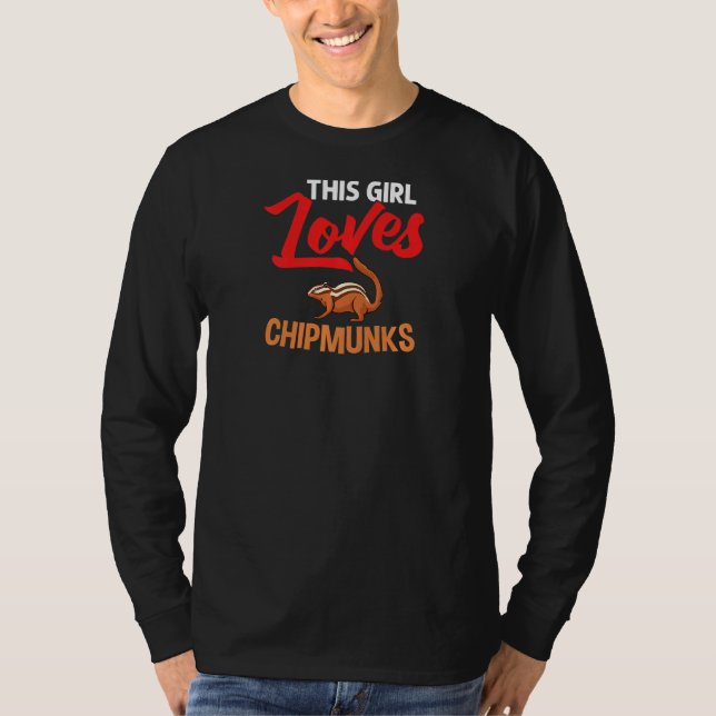T-shirt Chipmunk Squirrel Cute Animale Maison Alimentation (Devant)