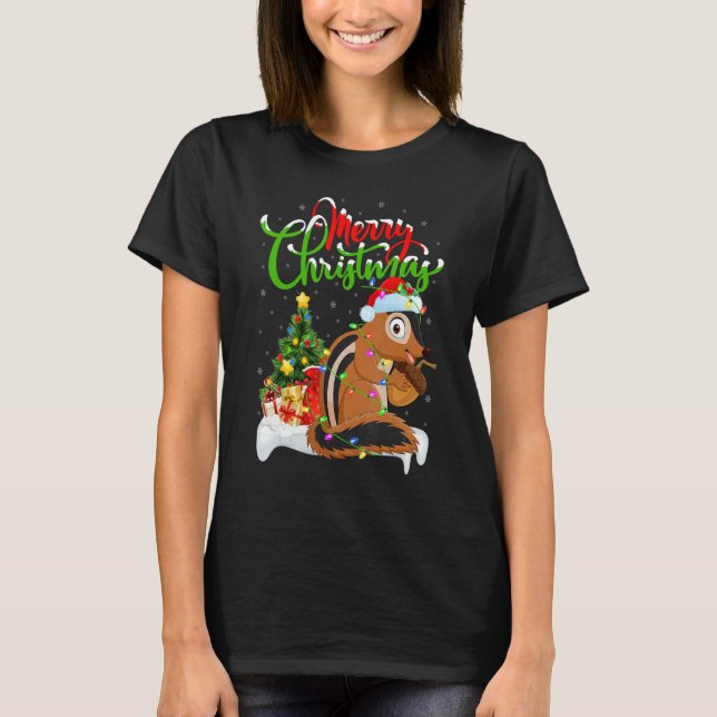 T-shirt Chipmunk   Xmas Decorations Santa Chipmunk Christm (Devant)
