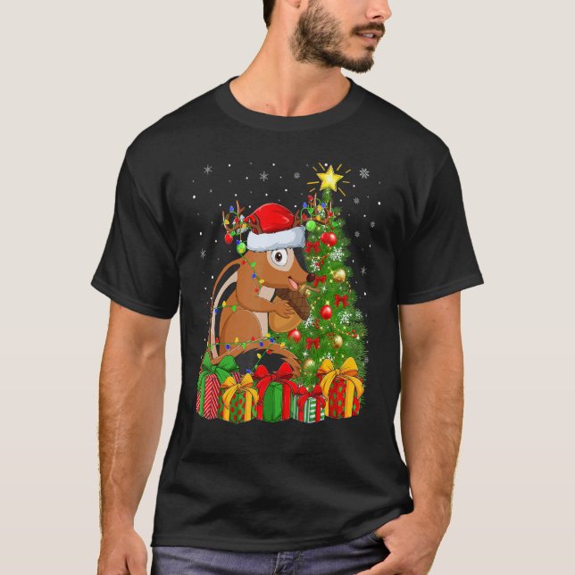 T-shirt Chipmunk   Xmas Holiday Santa Chipmunk Christmas T (Devant)