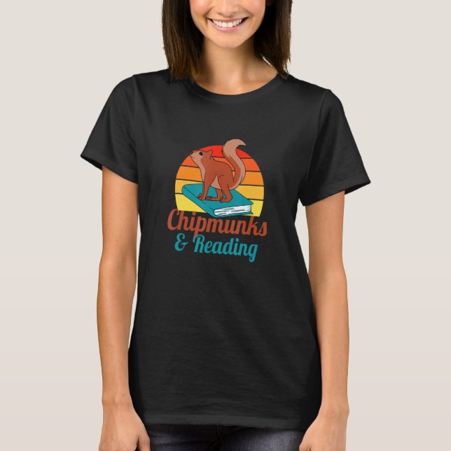 T-shirt Chipmunks Et Livres De Lecture Littérature Forêt A (Devant)