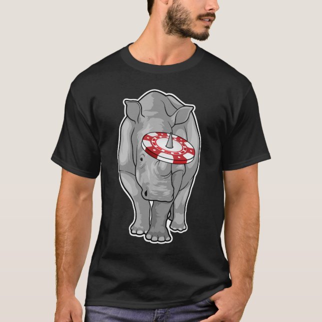 T-shirt Chips de poker Rhino Poker (Devant)