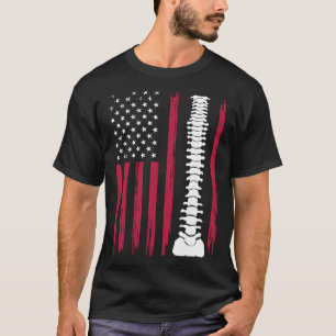 T-shirt Chiropracteur Ajustement Spine USA Patriot Drapeau