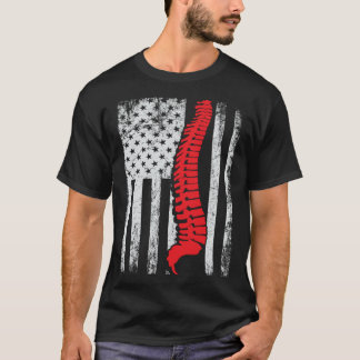 T-shirt chiropracteurs USA Drapeau épines pour chiropratiq