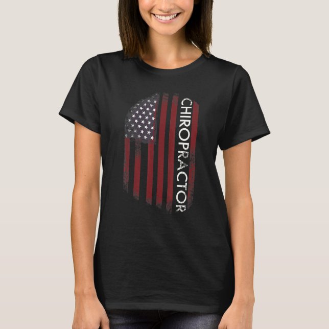 T-shirt Chiropractor American Flag (Devant)