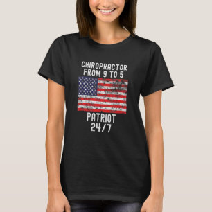 T-shirt Chiropractor Patrio Patriotic 4th of July Usa Flag