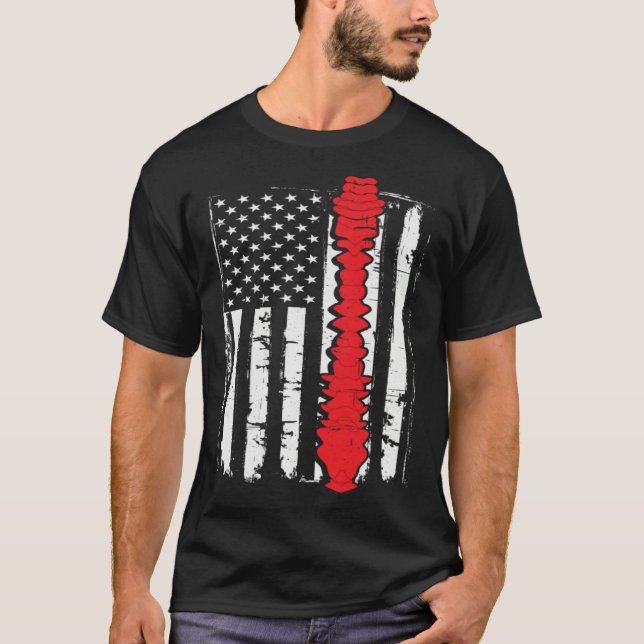 T-shirt chiropractors USA Flag spines for chiropractic (Devant)