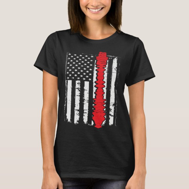 T-shirt chiropractors USA Flag spines for chiropractic (Devant)