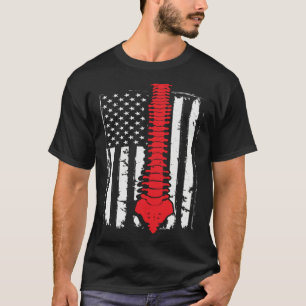 T-shirt chiropraticiens drapeau américain colonnes vertébr