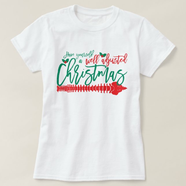 T-shirt Chiropratique de Noël bien ajusté (Design devant)
