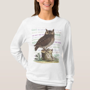 T-shirt Chirot de l'Owl Watcher avec Chouette, Chouette de