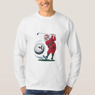 T-shirt Chirstmas Imaginaire Golf Jouer Père Noël