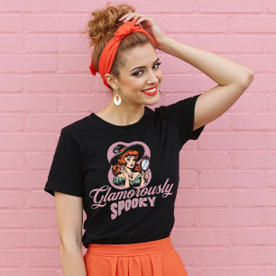 T-shirt Chirte d'Halloween Éffrayante et rétro sorcière