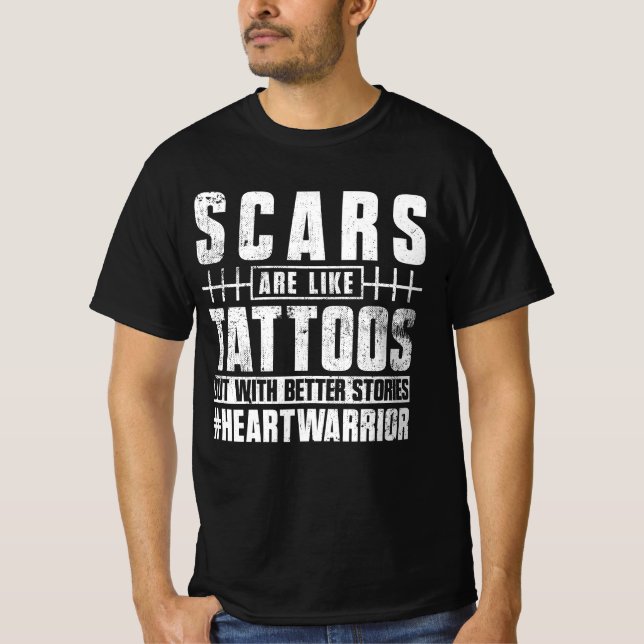 T-shirt Chirurgie cardiaque ouverte Les cicatrices des sur (Devant)