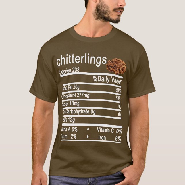 T-shirt chitterlings Nutrition Faits viande (Devant)