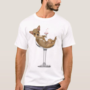 T-shirt Chiwawa en verre de cocktail