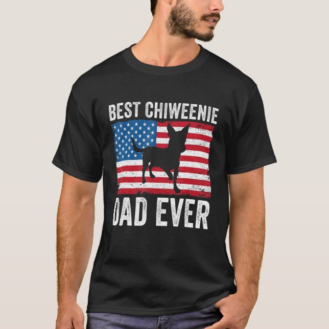 T-shirt Chiweenie Dad Chiweenie  Owner 4th Of July Patriot (Devant)