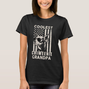 T-shirt Chiweenie Grandpa Vintage American Flag FU