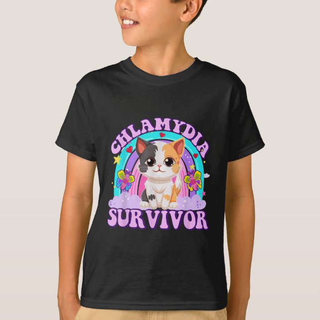 T-shirt Chlamydia Survivor Chat Mème De Chat Chemises Drôl (Devant)
