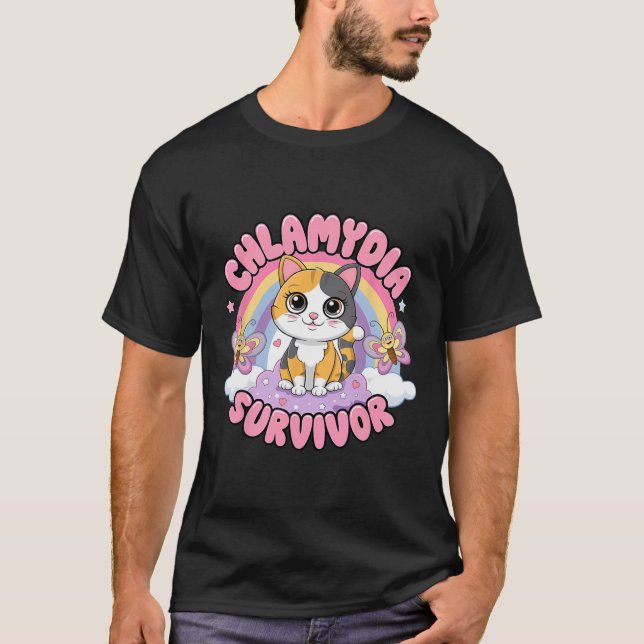 T-shirt Chlamydia Survivor Chat Mème De Chat Chemises Drôl (Devant)