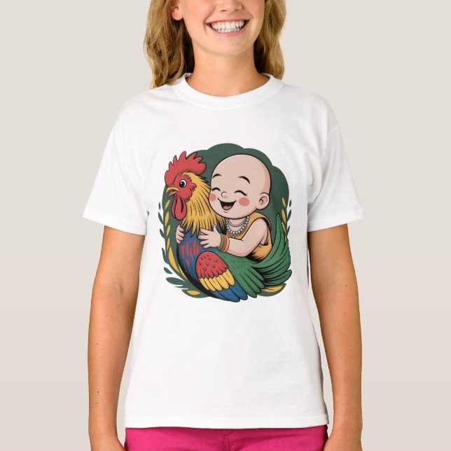 T-shirt | Chloe Bébé Embrasse Le Coq (Devant)