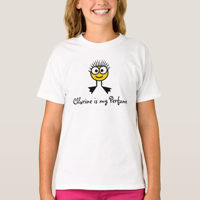 T-shirt Chlorine est mon parfum - Jaune Caractère de bain (Devant)