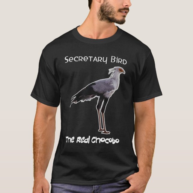 T-shirt Chocobo (secrétaire oiseau) - pour l'obscurité (Devant)