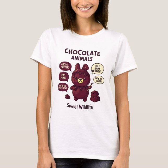 T-shirt Chocoholic Animaux en Chocolat (Devant)